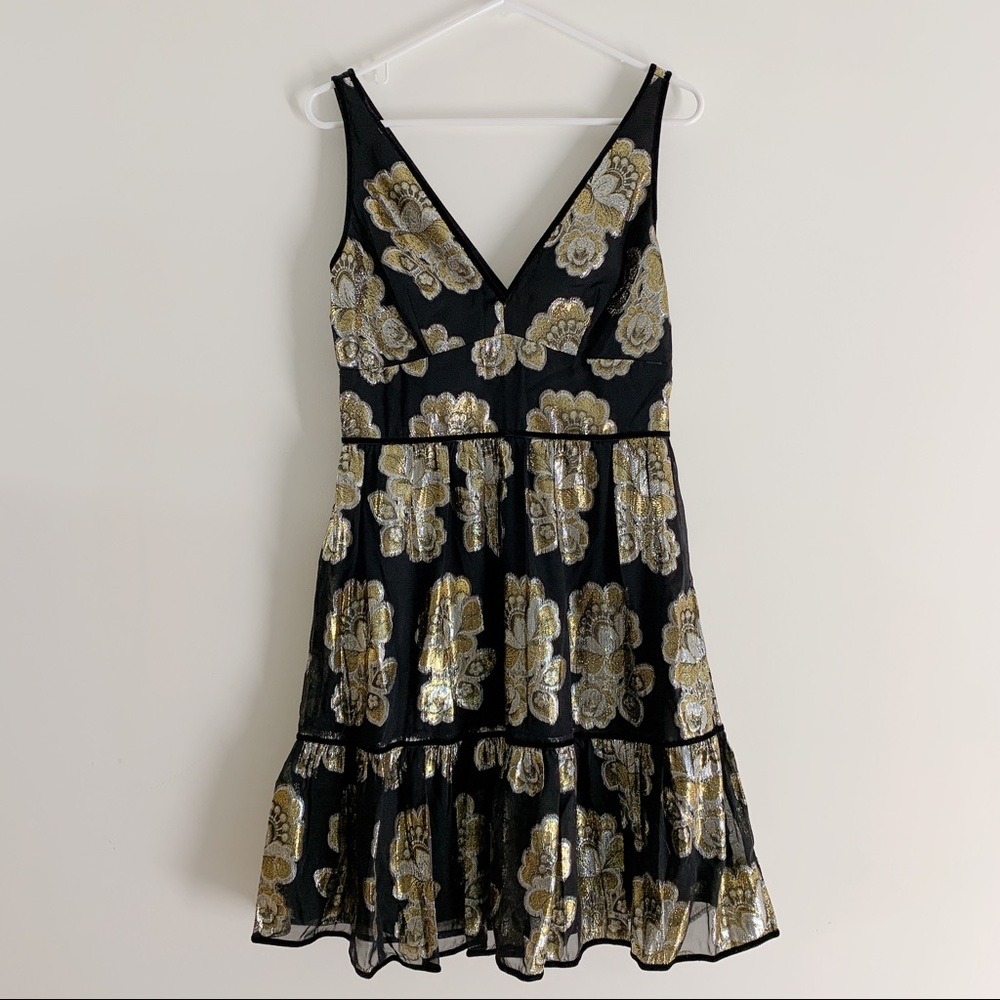 J.Crew Collection V-neck dress in metallic silk - Picture 4 of 7